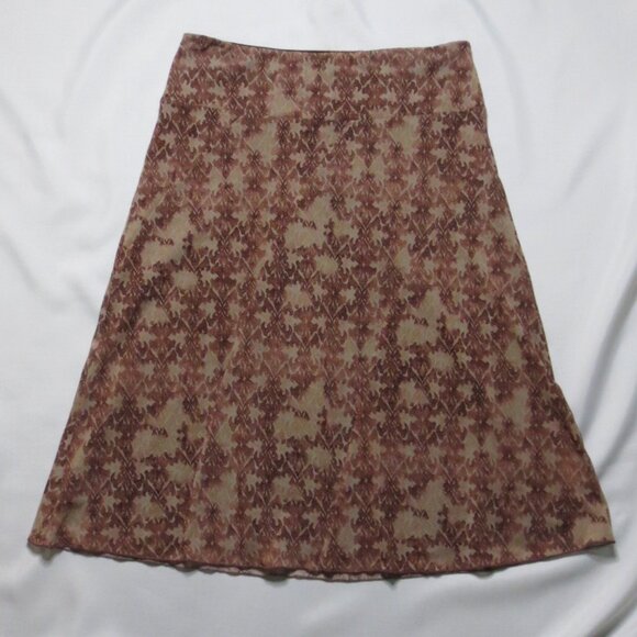 4/$14 NINE & CO womens NINE WEST skirt STRETCH rose PINK midi BROWN SIZE M - Picture 1 of 7